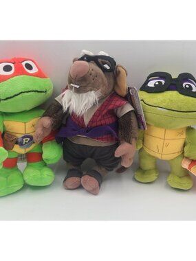 Teenage Mutant Ninja Turtles Mutant Mayhem 8" Plush Lot of 3